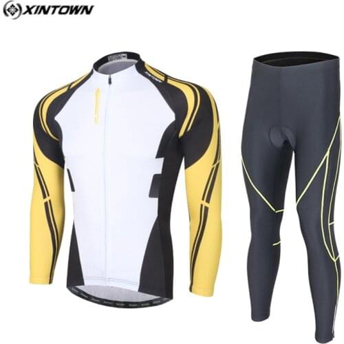 XINTOWN PRO Team Long Sleeve Bicycle Ropa Ciclismo Cycling Jersey Set Men Thermal Fleece Warm Winter Clothing Sportswear