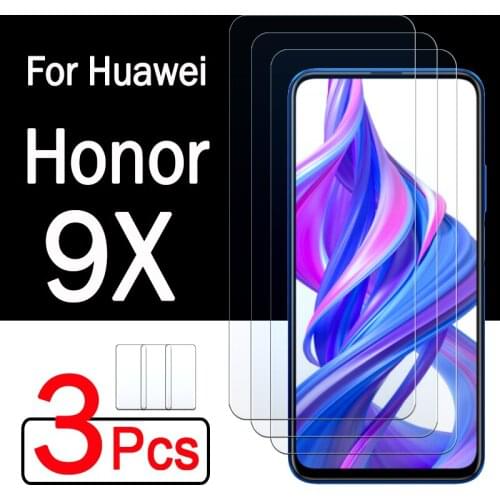 3PCS Protective Glass On The For Honor 9x 9x pro Cover For Huawei Honer x9 x 9 honor9x Tempered Glas Screen Protector Protect 9H