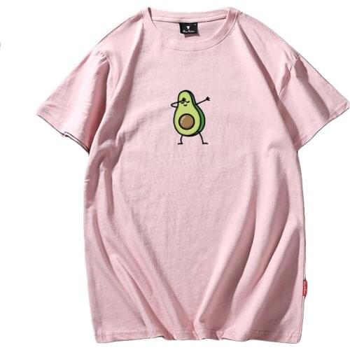 Kpop Tops and Shirts for Women 2020 New Cute Avocado T-shirt Funny Cartoon Graphic Tshirt Fashion Ulzzang Cotton Tops for Ladies