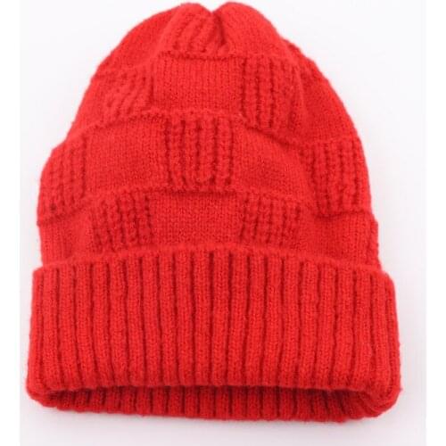 Winter Warm Hat Unisex New Checkered Woolen Hat Knitted Solid Color Hat Unisex Autumn Outdoor Hedging Cap Unisex Casual Hat
