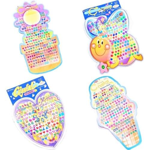 1 sheet of 3d gemstones stickers wonderful kids boy girl earring cartoon princess makeup toy face stickers Accessories