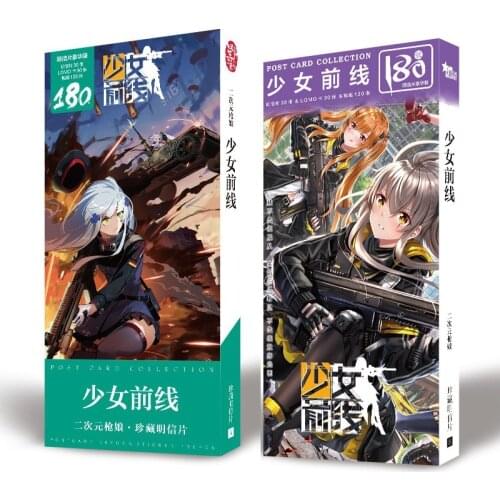 180Pcs/Set Girls Frontline Game Postcard Cartoon Figure Greeting Card Message Card Gift Stationery