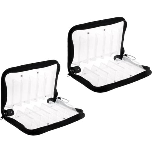 2pcs Fishing Utility Box Lures Squid Jig Wallet Storage Bag 12 Compartments