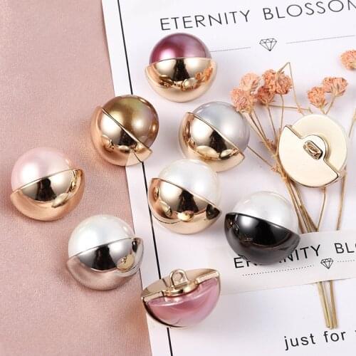 5pcs 17/20/22/24 MM Metal Pearl Button Clothing Decoration Buttons Hand Sewing Buttons Clothing Crafts Accessories