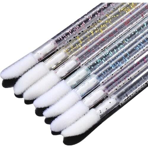 50 Pcs Disposable Diamond Crystal Mascara Wands Applicator Solid Lip Brushes Cosmetic Eyelash Brush Make Up Brushes Tools