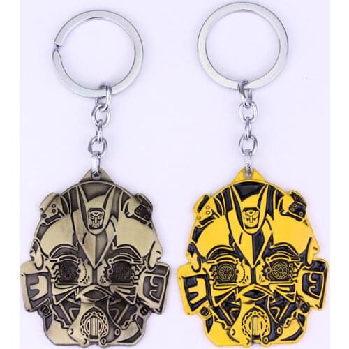 Dongsheng Fashion Jewelry Movie Series Transformation Robot Mask Keychain High Quality Hornet Bumblebee Mask Metal Men Keychain