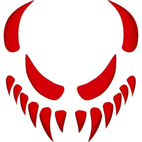 Colored Personalized Smile of The Red Devil Creative Car Sticker Waterproof Scratch-Proof Graphics Vinyl Car Wrap Kk13*12cm