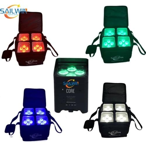 4X LOT Sailwin New 4*18W APP Mobile Control Battery WIFI LED Par Light DJ Stage Lighting For Wedding Party With Travel Bag