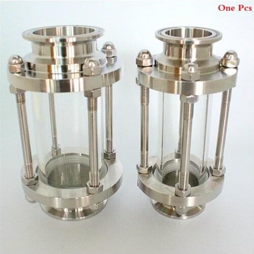 DN32 Food Grade Flanged Tri Clamp Clover Sanitay Flow Sight Glass Diopter for Home Brew SUS 304 hygiene Fitting Bar Accessories