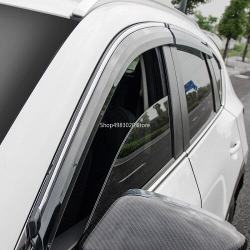 For Mazda CX-5 CX5 CX 5 2015-18 Chrome Car Window Sun Vent Visor Rain Guards Sun/ rain Shield Car accessories Interior ecoration