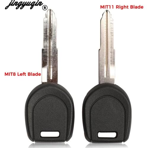 Jingyuqin 10p MIT11 MIT8 Transponder Shell Fob For MITSUBISHI Colt Lancer Mirage Outlander Pajero Remote Key Left/Right Blade