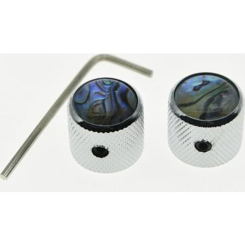 KAISH 2x Set Screw Abalone Top Guitar Dome Knobs for Tele Telecaster Bass Knob