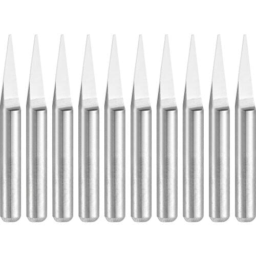 Uxcell 1/8" Shank 0.6mm Tip 20 Degree Carbide Wood Engraving Bit CNC Router Tool 10 Pcs