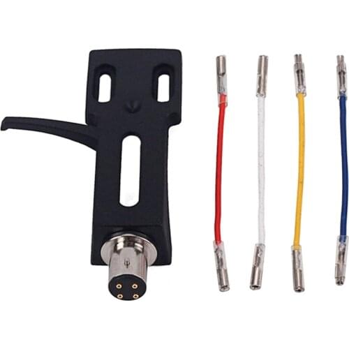 Turntable Headshell Mount Universal LP Phono Cartridge Replacement Phonograph Head Holder With Stylus Lead Wire Portable Parts