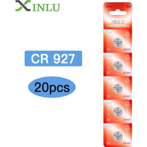 20pcs/lot CR927 Button Cell Battery Coin Li-ion DL927 BR927 BR927-1w CR927-1w LM927 5011LC ECR927 KCR927 battery, XINLU battery