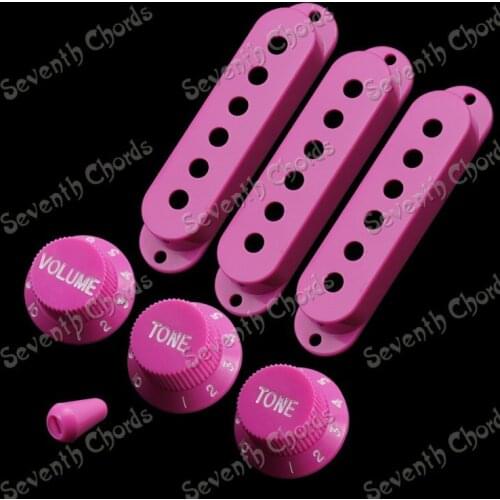 A set Plastic Mauve Electric guitar Switch Tip Single Coil Pickup Cover 1 Volume 2 Tone Knobs -Guitar Replacement Parts Set