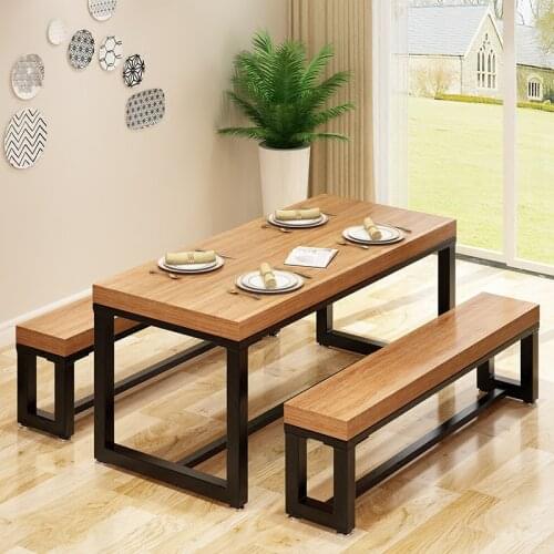 Dining table and chair combination solid wood dining table after modern minimalist small apartment rectangular telescopic fast