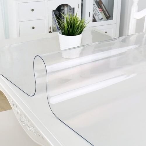 PVC Tablecloths Transparent Acrylic Clear Table Protector Vinal Tabletop Protection Cover Carpet Protector Office Desk Mat 1-2mm