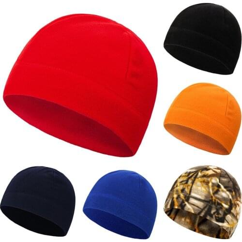 Men Winter Solid Color Fleece Cap Outdoor Climbing Cycling Windproof Beanie Hat Soft Warm Outdoor WindProof Streetwear Hat