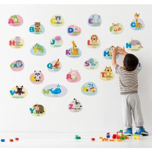 Funny Water droplets animal Wall Stickers For Kids Rooms Home Decor 3d Cartoon Owl Lion Bear Fox Wall Decals Pvc Mural Art