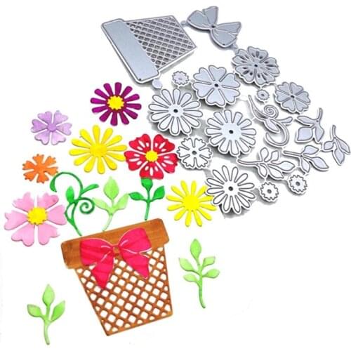 Flower Pot Metal Cutting Dies Stencil Scrapbooking DIY Album Stamp Paper Card Embossing Decoration