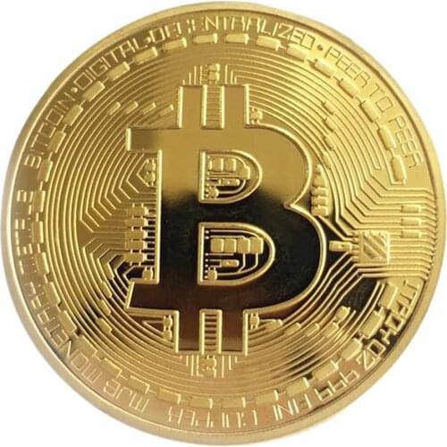 1PCS Creative Souvenir Gold Plated Bitcoin Coin Physical Gold Collectible BTC Coin Art Collection Physical Commemorative Gift