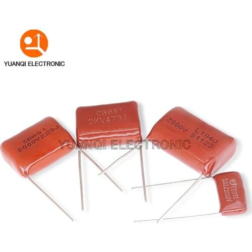 10pcs Metallized Polypropylene Film Capacitor 2000V 102 104 473 1NF 22NF 100NF 0.1UF 2000V 104J 102J 223J 473J 2KV CBB Capacitor