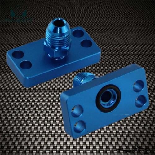 2Pcs Fuel Rail Adapter With AN6 Tail Fits For Honda Civic DC2 D15 D16 B16A B18C Black / Blue