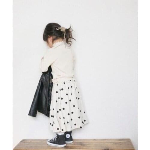 2021 Korean spring and autumn dot pure cotton girls' a-word casual casual and versatile western fashion dress