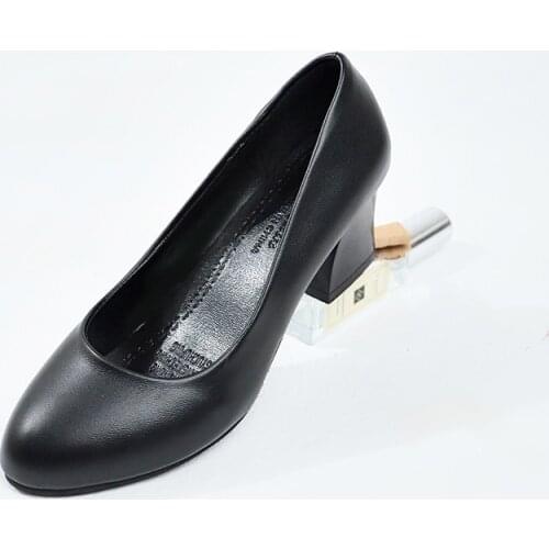 2021 Womens 5cm High Heels Pumps Office Lady Women Shoes Sexy Bride Party Thick Heel Round Toe Zapatillas Mujer Wedges