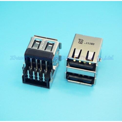 3pcs/lot Double layer 2.0 USB Female Jack USB 2.0 Connector 2.0 USB Port