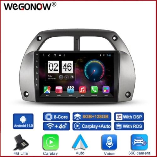 360 Panoramic Camera 6G+128G Android 10.0 Car DVD Player GPS Map WIFI Bluetooth 5.0 RDS Auto Radio For Toyota RAV4 2001-2006