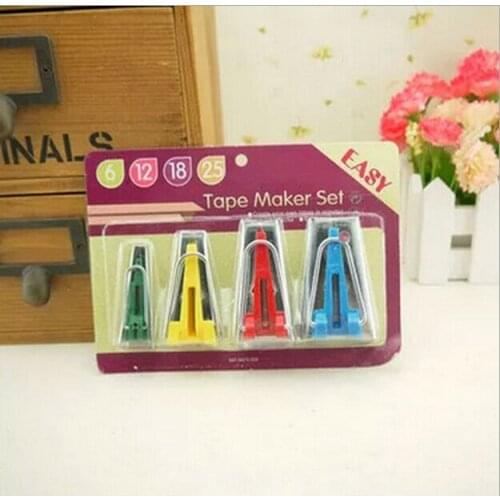 4pcs 4Size Sewing Quilting Size Fabric Bias Tape Maker Tool angular binder cloth stitching 6mm 12mm 18mm 25mm LW0311