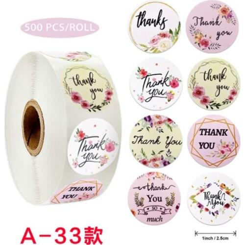 500PC Round Labels Kraft Paper Sticker for Dragees Candy Bag Flower Gift Box Craft Packaging Bag Wedding Thank You Stickers