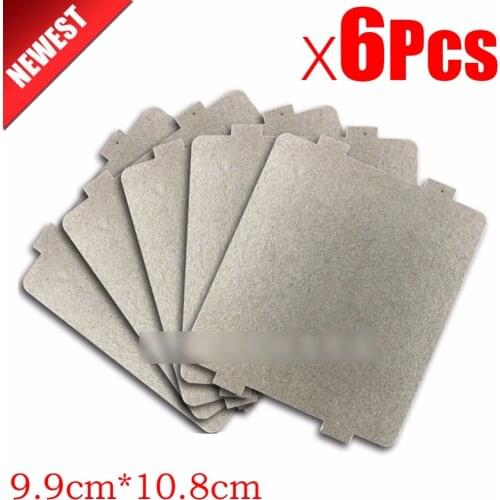 6pcs 9.9cm*10.8cmcm Spare parts thickening mica Plates microwave ovens sheets for Galanz Midea Panasonic LG etc.. magnetron cap
