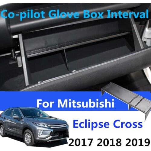 Car Tidying Box Interval Sorting Partition Accessorie For Mitsubishi Eclipse Cross 2017 2018 2019 Car Co-pilot Glove Box Storage