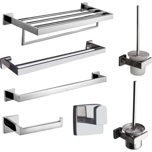 Sus304 Stainless Steel Batnroom Hardware Silver Toilet Brush Holder Bathroom Accessories Sets Durable Type Toilet Brush Holders