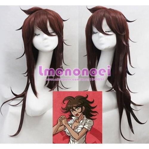 Anime Danganronpa Akane Owari Cosplay Hairwear Long Brown Wig with cap