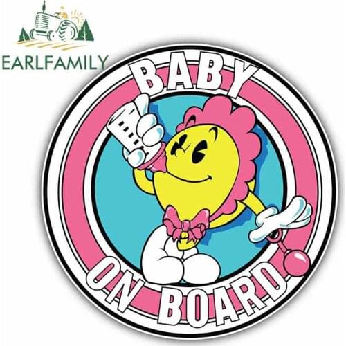 EARLFAMILY 13cm x 13cm for Baby On Board Graphics Funny Car Stickers and Decals Cute Waterproof Bumper Laptop Vinyl Car Wrap
