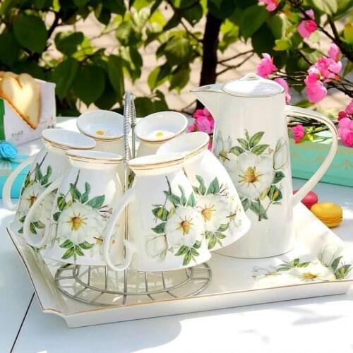 Europe Camellia Bone China Coffee cups High grade British Porcelain Tea cup Ceramic Coffee Cup Mug