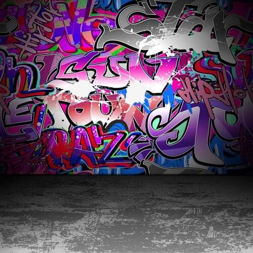 Big purple letters graffiti street culture daily art photography background photography studio photo background