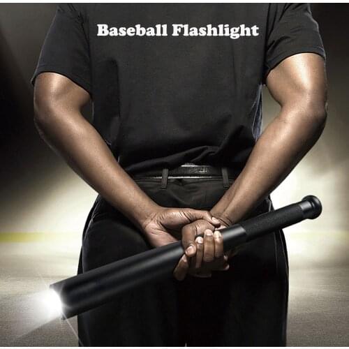 Baseball Bat LED Flashlight 3800 Lumen T6 flashlights Baton Torch for Emergency and Self Defense by AA or 18650 battery