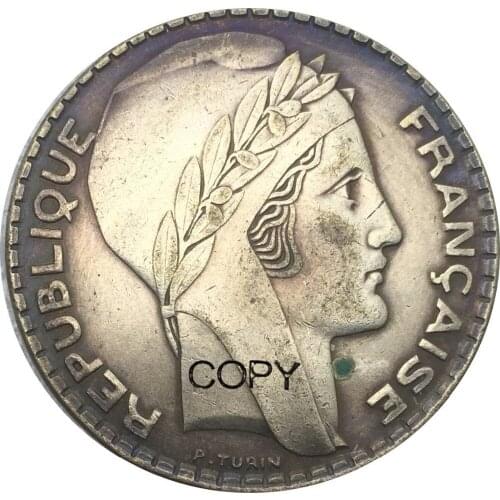 France 20 Francs 1934 Cupronickel Plated Silver Copy Coin Commemorative COINS