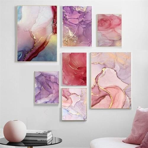 Canvas Painting Modern Abstract Art Poster Watercolor Red Colorful Picture Wall Art Nordic Print for Domitory Design Home Decor
