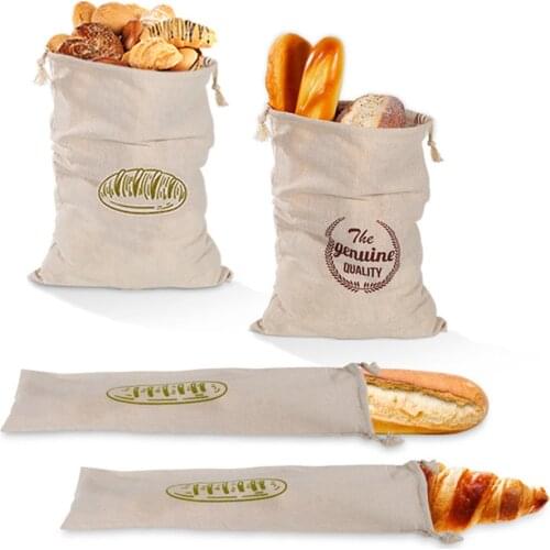 Linen Bread Bags,Ideal for Homemade Unbleached Reusable Food Storage,Housewarming Wedding Gift, Artisan Bakery & Baguette
