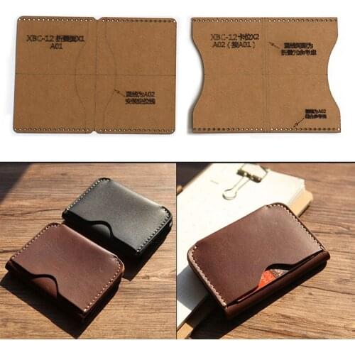 Small Wallet Kraft Paper Template Handmade Leather Change Pocket Craft Drawing Paper Pattern DIY Sewing Design Drawing Stencils
