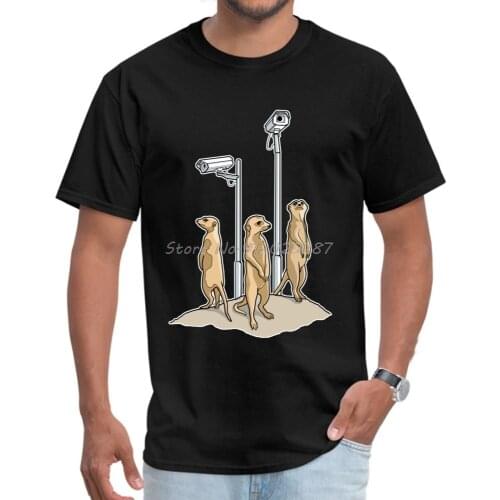 Meerkat CCTV Camisa Voltron Sleeve Tees Summer/Autumn Punk Man Top T-shirts Camisa T-Shirt Cotton Tops Tees Streetwear