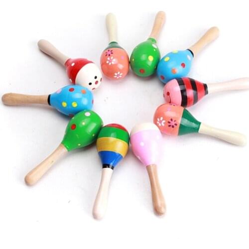 2 PC High Quality Mini Wooden Ball Children Toys Percussion Musical Instruments Sand Hammer