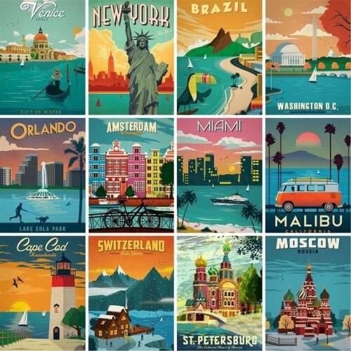 GATYZTORY Seaside Landscape Painting By Numbers Framed Oil Paint Kits For Home Decor Bedroom ArtCrafts Wall Picture Diy Gifts