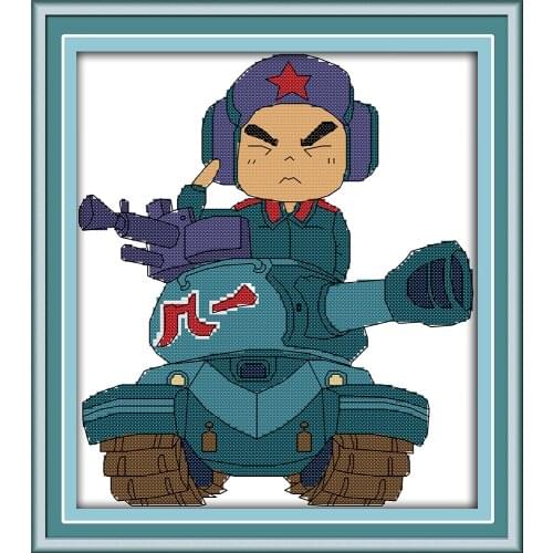 Defending their homeland cross stitch kit flower 14ct 11ct printed fabric canvas stitching embroidery DIY handmade needlework